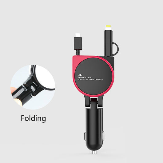 Cargador de Auto 3 en 1 Compatible con Apple - Cable de Datos y Encendedor - Image 4