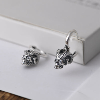 Aretes Vintage Rey Ciervo Plata S925 Acabado Antiguo - Image 2