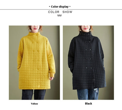 Abrigo Térmico Acolchado Doble Botonadura Estilo Artístico - Image 23