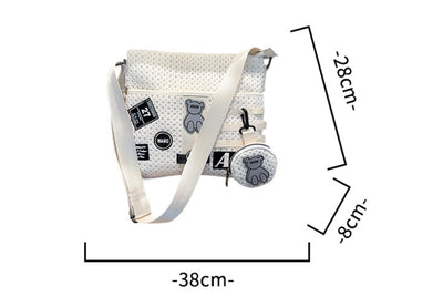 Bolsa Crossbody de Malla con Parches de Gran Capacidad - Image 7
