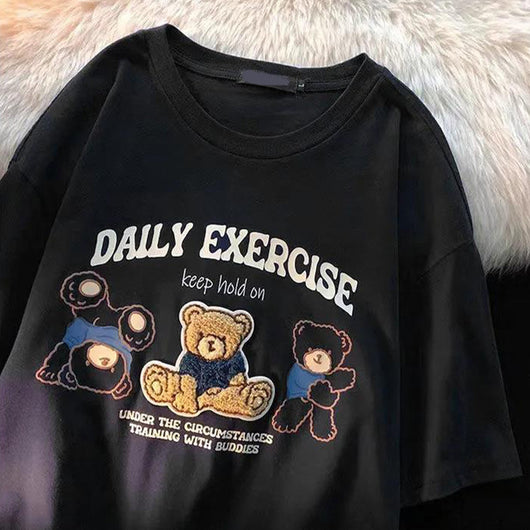 Playera Infantil de Algodón Puro con Osito Bordado Serie Leche - Image 5