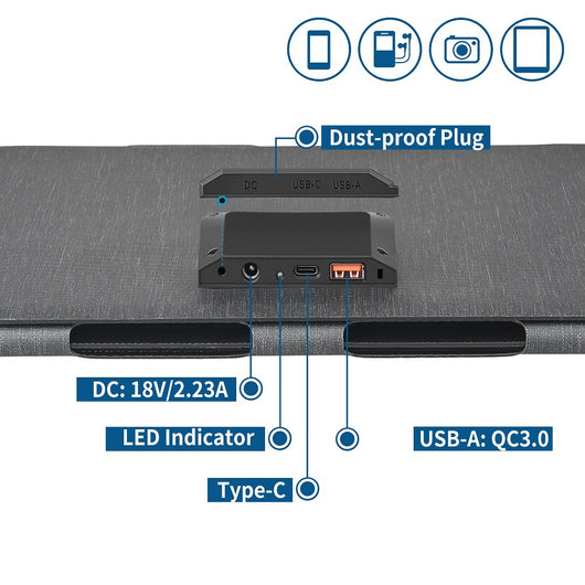 Panel Solar Portátil 40W Cargador Rápido Plegable con Múltiples Voltajes - Image 14