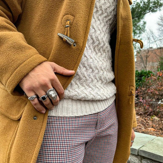 Abrigo de Lana Clásico con Botones de Cuerno para Hombre - Image 3