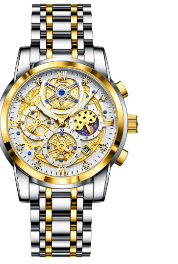 Reloj de Lujo Resistente al Agua con Diseño Calado y Esfera Extragrande - Image 5