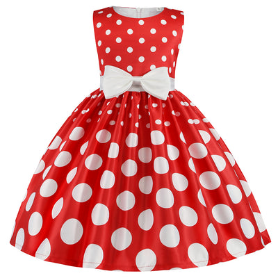 Vestido Infantil con Estampado Irregular y Lazo Festivo - Image 15