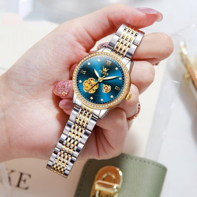 Reloj Mecánico Hueco para Mujer Acero Inoxidable Resistente al Agua - Image 6