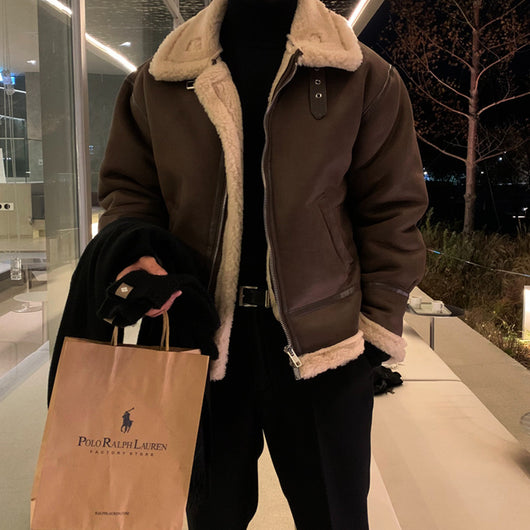 Abrigo de Invierno para Hombre con Lana de Cordero Integrada y Algodón Acolchado Reforzado - Image 27