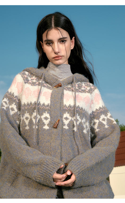 Cardigan Tejido con Capucha para Parejas - Suéter Grueso y Cálido - Image 20