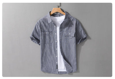 Camisa Casual de Algodón Manga Corta para Hombre - Versátil y Moderna - Image 11