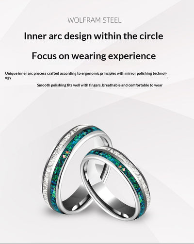 Anillo de Tungsteno con Incrustaciones de Plata y Estrellas - Image 9