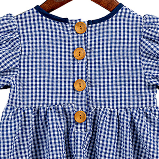 Vestido Infantil Festivo a Cuadros con Bordados para el Día de la Independencia - Image 5