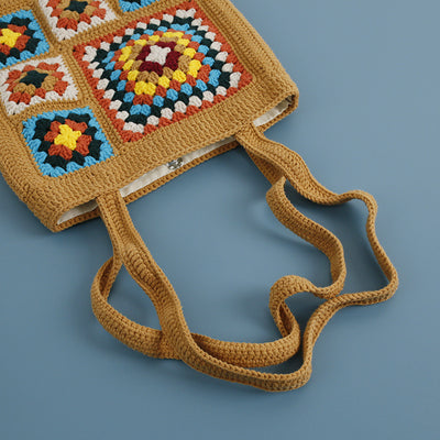 Bolso de Hombro con Patrón Cuadros en Lana - Image 3