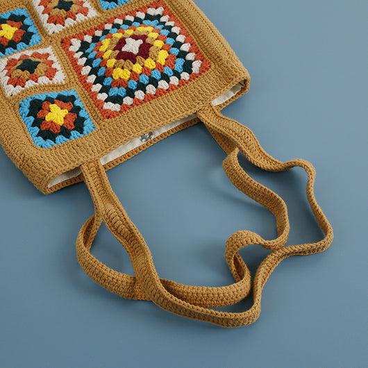 Bolso de Hombro con Patrón Cuadros en Lana - Image 3