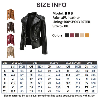 Chaqueta de Cuero para Mujer Desmontable Primavera Otoño - Image 11