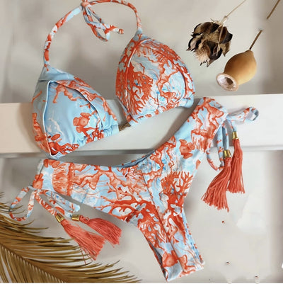 Bikini Estampado de Dos Piezas con Cordones - Image 7