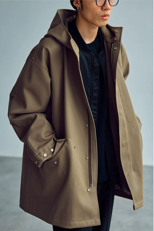 Chaqueta Impermeable con Capucha Estilo Fishtail para Hombre - Image 12