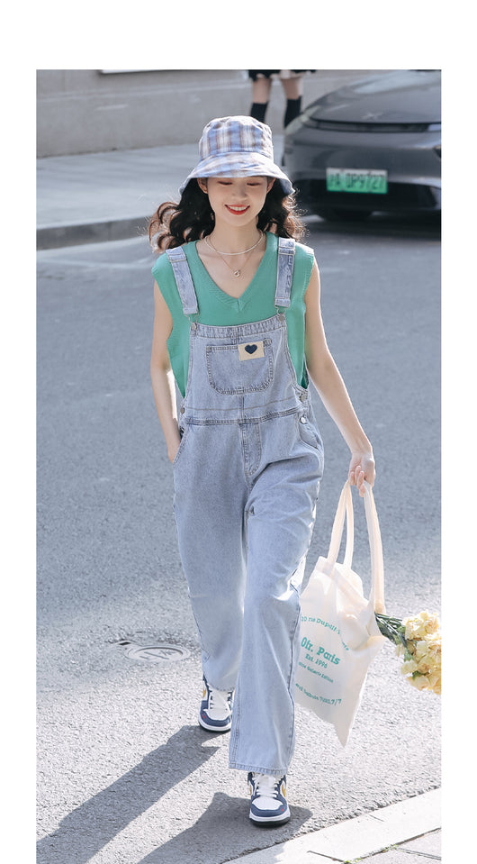 Pantalón Denim Slim Cintura Alta con Tirantes de Diseño - Image 22