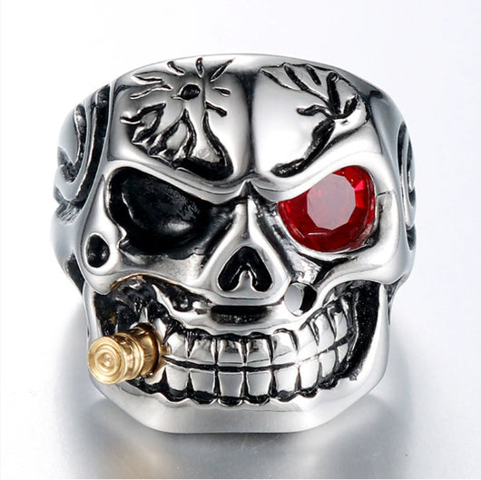 Anillo de Calavera Punk para Hombre en Acero Personalizable - Image 11