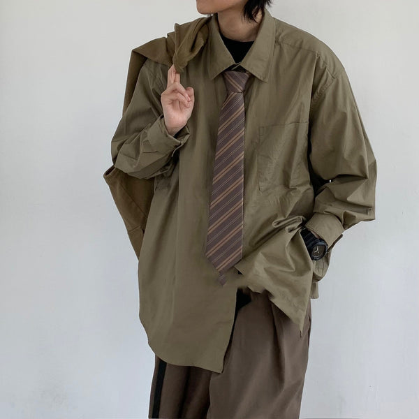 Camisa de Trabajo Retro Japonesa de Manga Larga