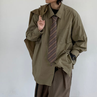Camisa de Trabajo Retro Japonesa de Manga Larga