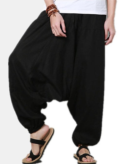 Pantalones Casuales Holgados de Algodón y Lino para Hombre - Image 11