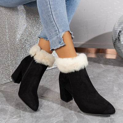 Botas Tobilleras de Ante Cuadro Escocés con Tacón Cuadrado - Comodidad y Estilo para Otoño e Invierno - Image 17