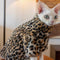 Ropa Térmica para Gatos sin Pelo - Abrigo Corto de Felpa Leopardo
