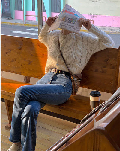 Cardigan de Mohair Tejido a Mano para Mujer - Suéter Holgado y Elegante - Image 8