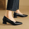 Zapatos de Punta Fina con Tacón Bajo y Plataforma Gruesa para Mujer