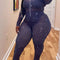 Jumpsuit de Malla Semitransparente Estampado Talla Grande