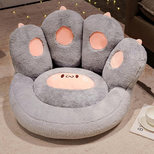 Cojín de Piso con Forma de Pata de Gato - Almohada Extraíble de Felpa para Silla Gamer y Descanso - Image 11