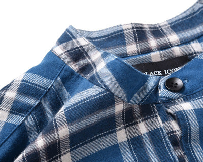 Camisa Henley de Cuadros y Rayas para Hombre - Manga Larga Estilo Urbano - Image 10