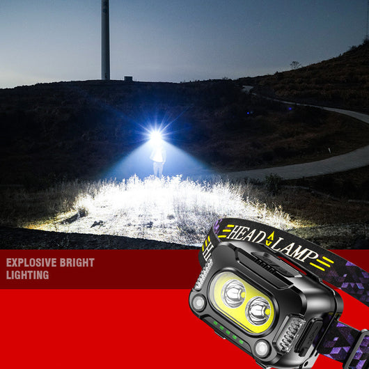 Linterna Frontal LED COB de Alta Potencia con Sensor de Movimiento para Correr y Pesca - Image 10