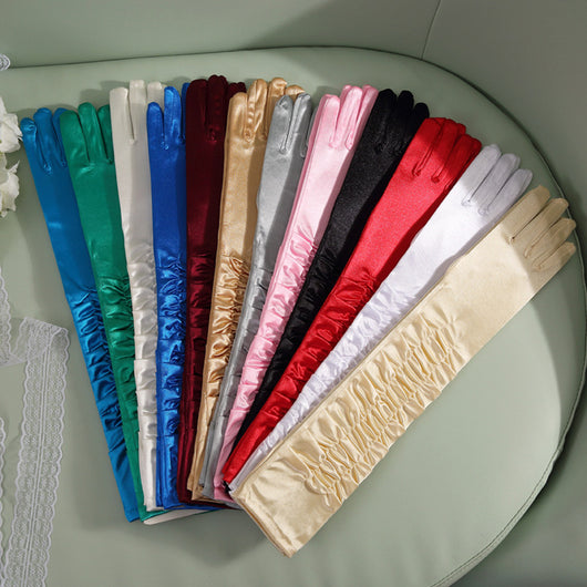 Guantes Largos de Satén para Novia - 50cm Elegancia Extendida - Image 12