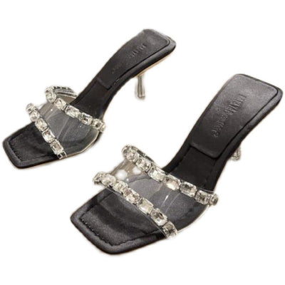 Sandalias Tacón Alto con Tiras Brillantes y Diseño Translúcido - Image 9