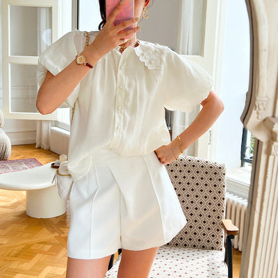 Blusa Elegante con Cuello Muñeca y Mangas Globo para Mujer - Image 13