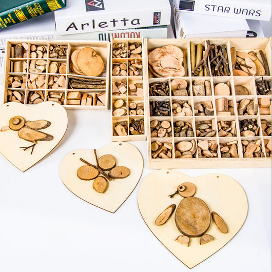 Juguete Educativo de Madera Natural - Bloques de Arte DIY para Niños Creativos - Image 6