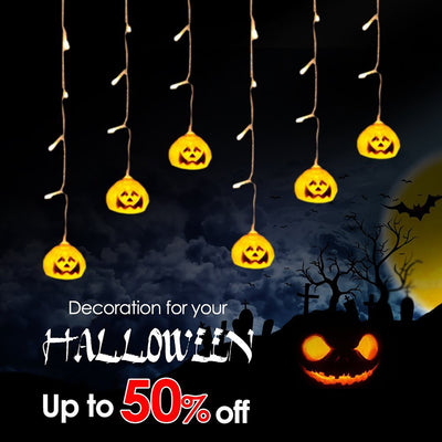 Cortina de Calabazas LED Luminosas para Halloween - Image 6