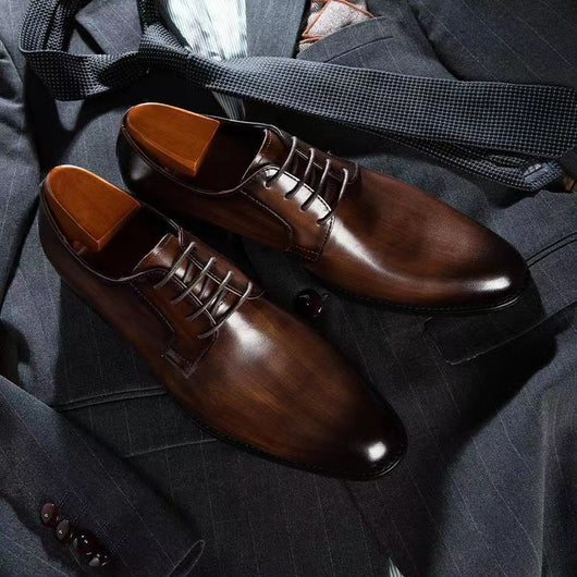 Zapatos de Cuero para Hombre Transpirables con Cordones y Acabado Artesanal - Image 3