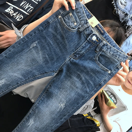 Pantalones Vaqueros Cropped Cintura Alta Rotos - Image 13