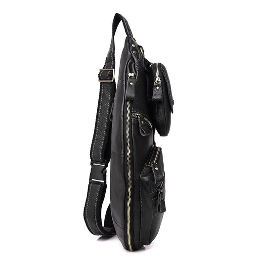 Bolsa Mensajero de Cuero Genuino Estilo Retro con Gran Capacidad para Hombre - Image 3