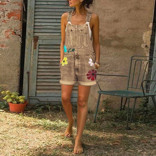 Overol Estampado Slim Fit para Mujer - Shorts de Moda - Image 3