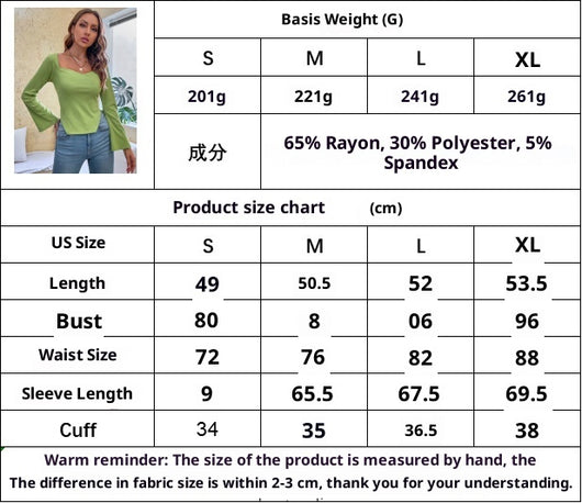 Blusa Elegante Slim Fit con Mangas Acampanadas para Trabajo - Image 10