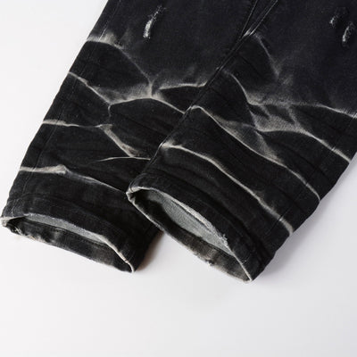 Jeans Vintage Desgastado con Parches y Roturas - Image 4
