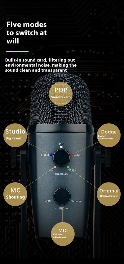 Micrófono Bluetooth Inalámbrico para Karaoke y Grabación - Image 9