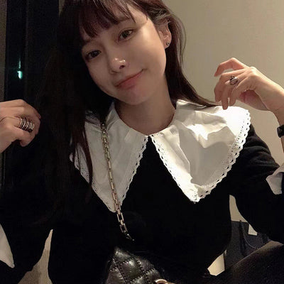 Blusa de Algodón con Cuello de Muñeca - Diseño Rejuvenecedor y Adorable - Image 3