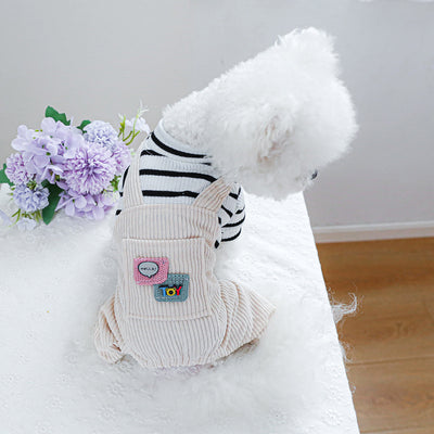 Mono Overol a Rayas para Mascotas - Diseño Clásico Blanco y Negro con Bolsillo - Image 12