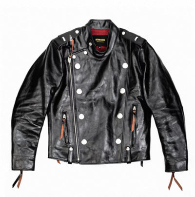 Chaqueta de Cuero Biker con Cuello Solapa Primavera-Otoño - Image 6