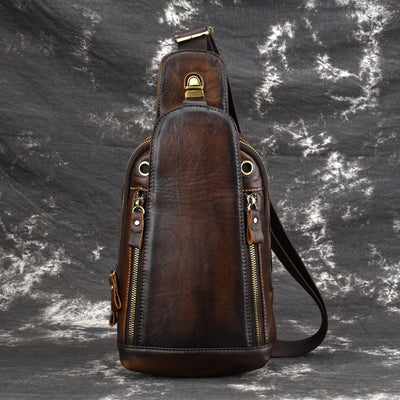 Bolsa Bandolera de Cuero para Hombre - Mochila Pecho Casual - Image 8
