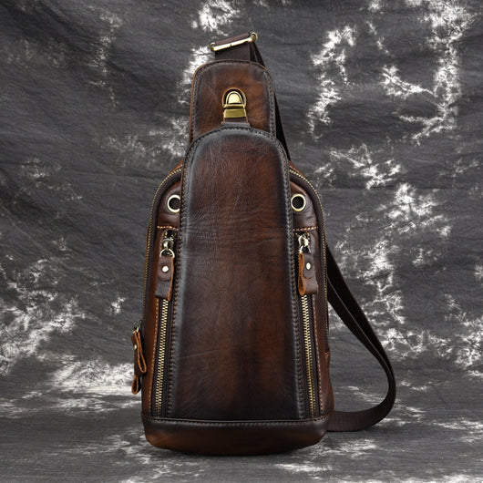 Bolsa Bandolera de Cuero para Hombre - Mochila Pecho Casual - Image 8